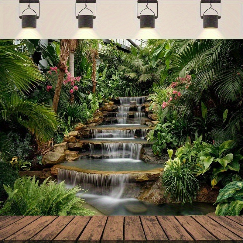 Spa And Wellness Center - 폭포 정원 태피스트리 풍성한 열대 식물